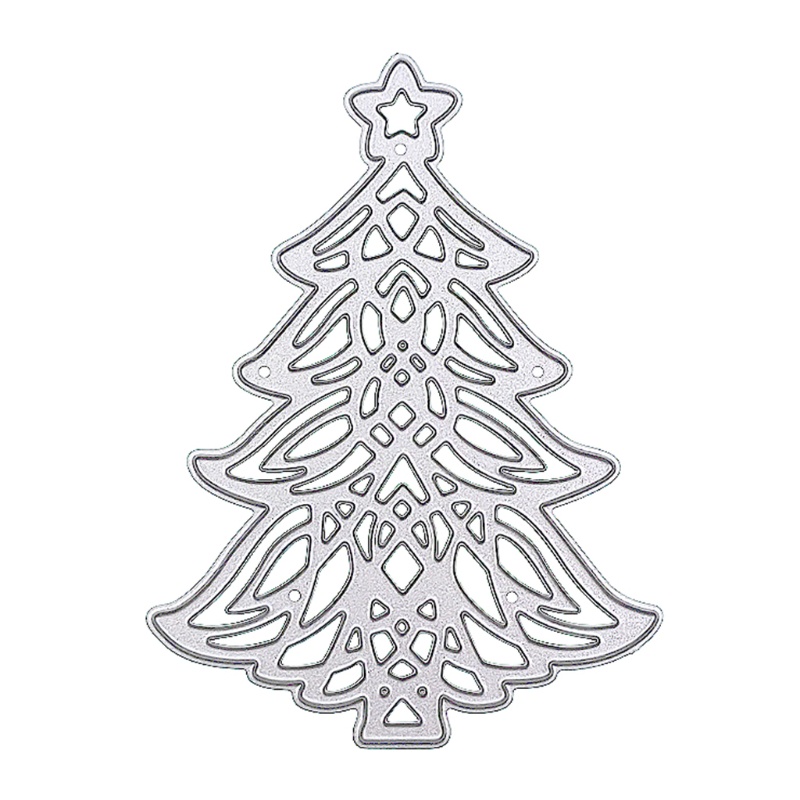 Cetakan Stensil Cutting Dies Motif Pohon Natal Bahan Metal Untuk Scrapbook Craft DIY