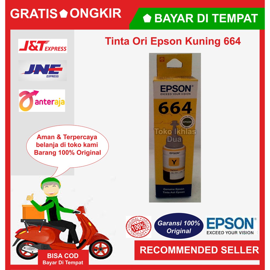 REFILL EPSON 664 Yellow/ tinta epson PRINTER/tinta epson/tinta printer/tinta/664/Tinta Ori Epson 664/Tinta Ori Epson