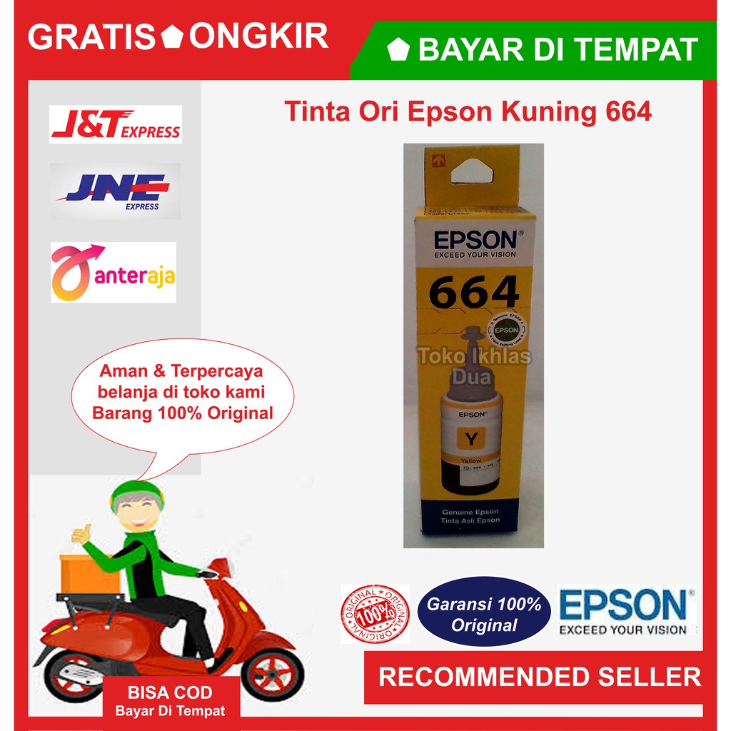 REFILL EPSON 664 Yellow/ tinta epson PRINTER/tinta epson/tinta printer/tinta/664/Tinta Ori Epson 664