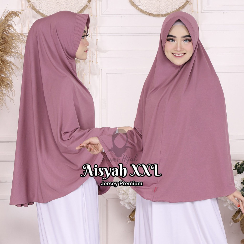 Jilbab Instan Aisyah Size XXL Hijab Instan Jersey Premium Kerudung Bergo Pasar Hija'b