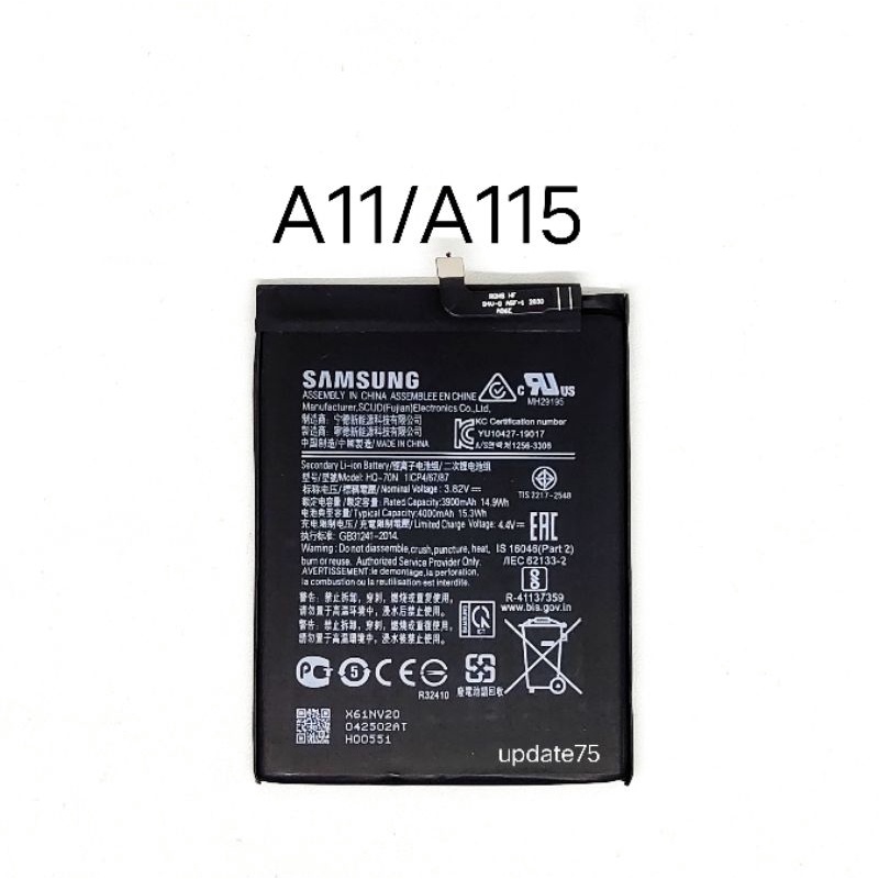 Baterai Samsung Galaxy A11 A115 A115F Model HQ-70N original