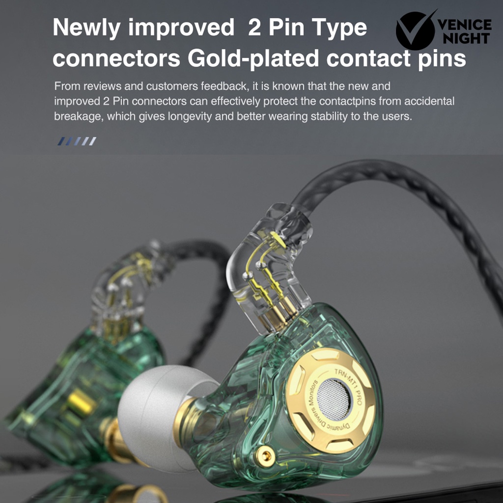 (VNEP) (Berkabel) Trn MT1 Pro Earphone In Ear HiFi Bass Dynamic Dengan Mic + Kabel Jack 3.5mm Untuk Olahraga