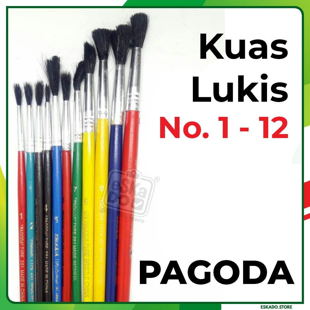 Kuas Lukis Pagoda /Kuas Gambar No. 1 s/d 12