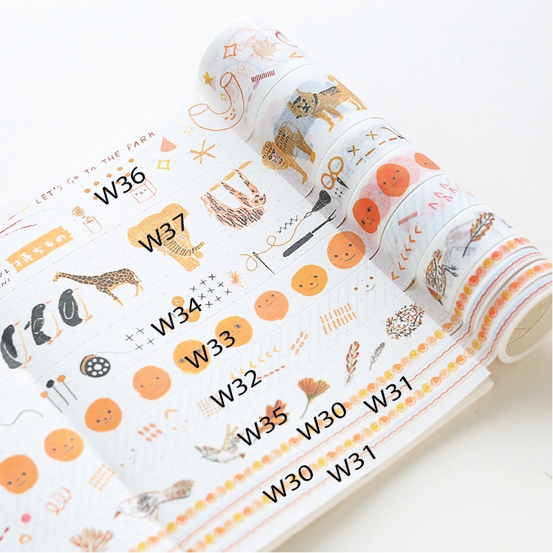 

washi tape sample warna orange panjang 20 cm washitape orange washi tape binatang