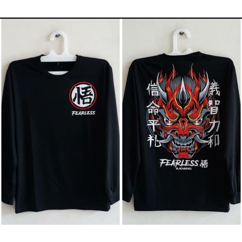 KAOS DISTRO JEPANG FEARLESS SAMURAI SANSTRIUM LENGAN PANJANG