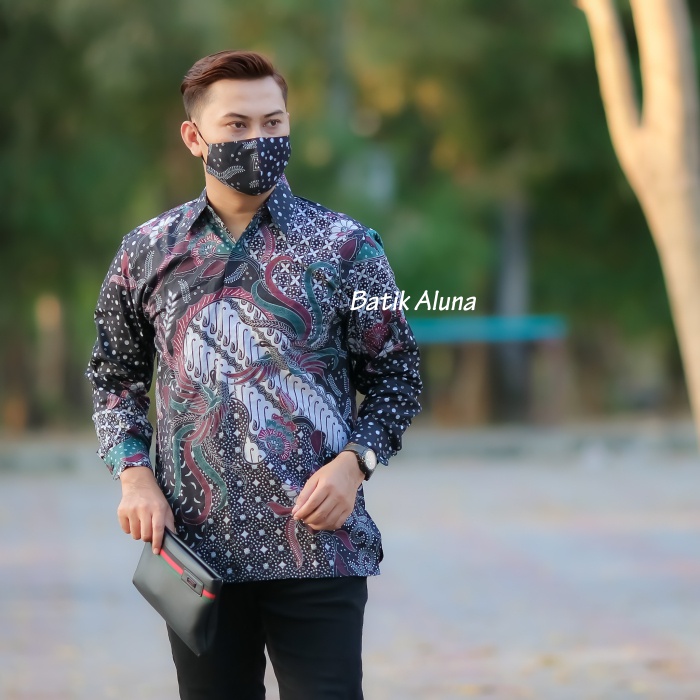 Atasan Batik Pria Lengan Panjang Baju Kemeja Batik Pria Lengan Panjang Premium Jumbo ASD 102