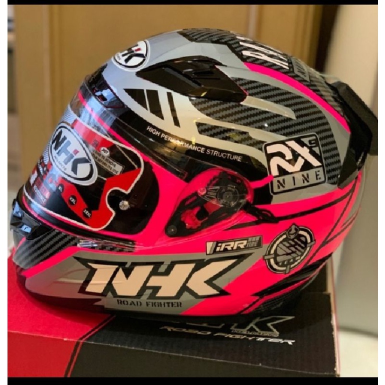 Helm NHK rx9 Racer Pink Silver Double visor