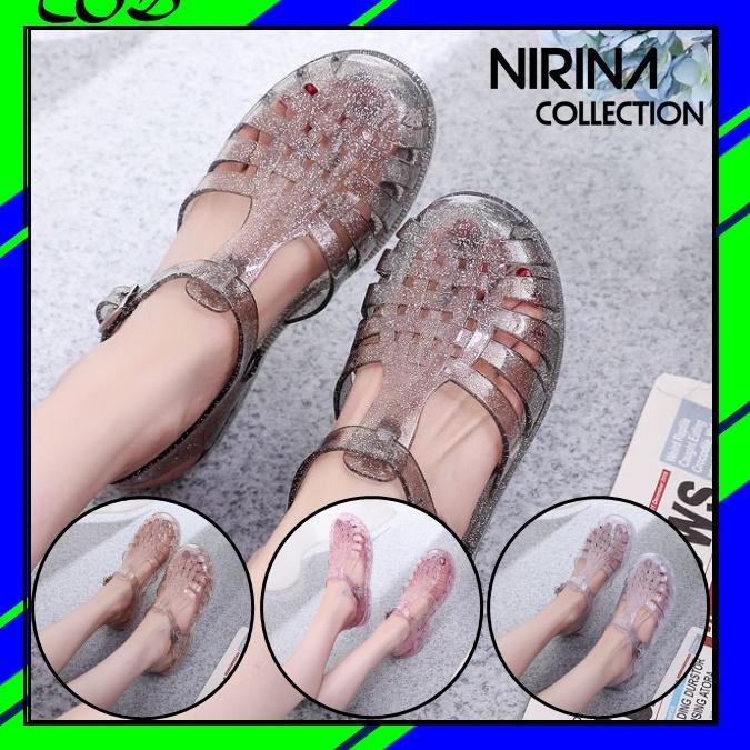 Meisha Jelly tranparant blink/ meisha jelly shoes dewasa/ sandal jelly wanita / Sandal Karet wanita 