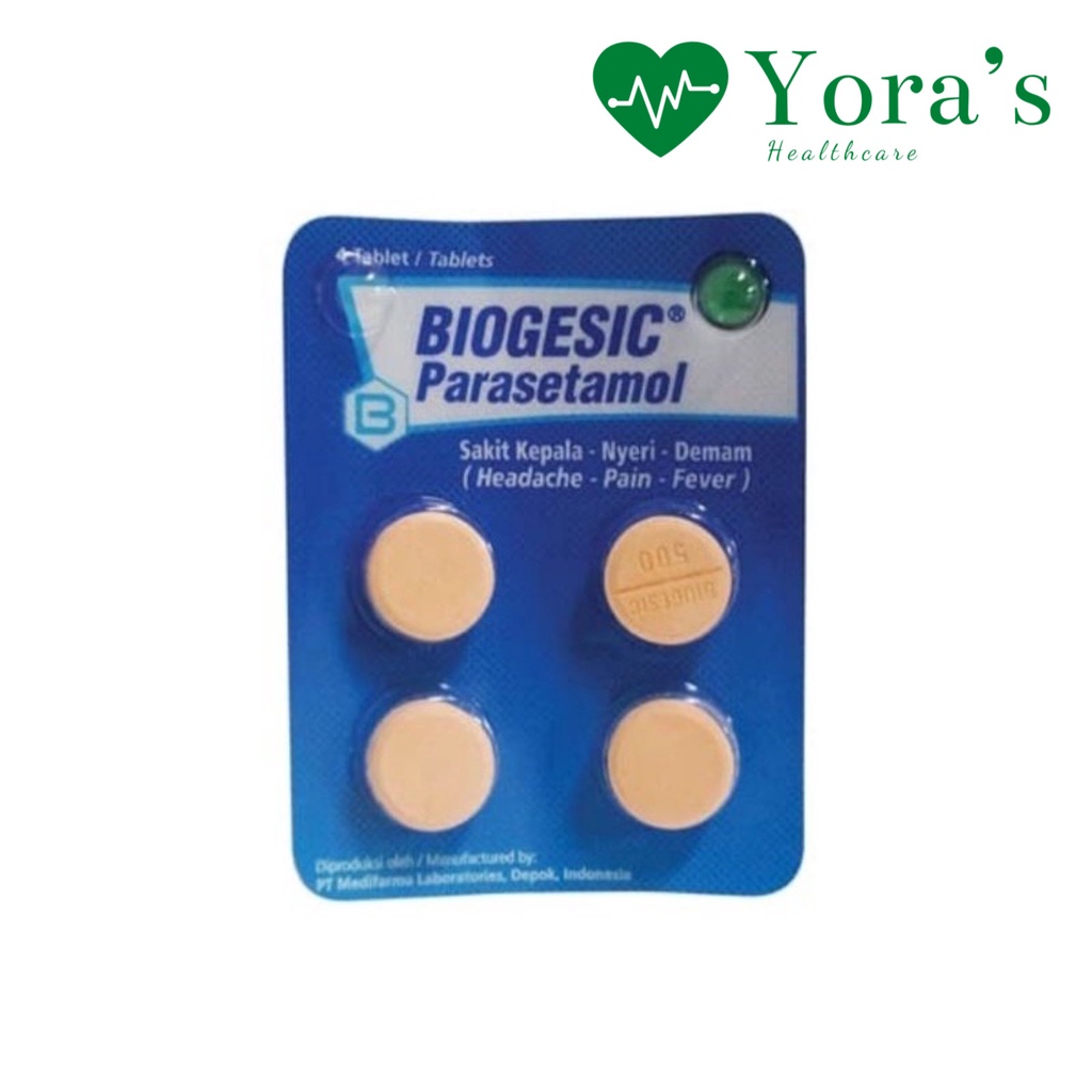 Jual Biogesic Paracetamol 500mg Strip isi 4 Tablet Shopee Indonesia