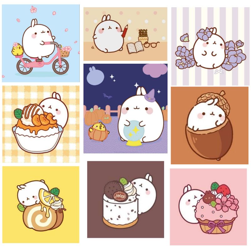 Molang Sticker Bentuk Segiempat | Cetak Sticker Murah