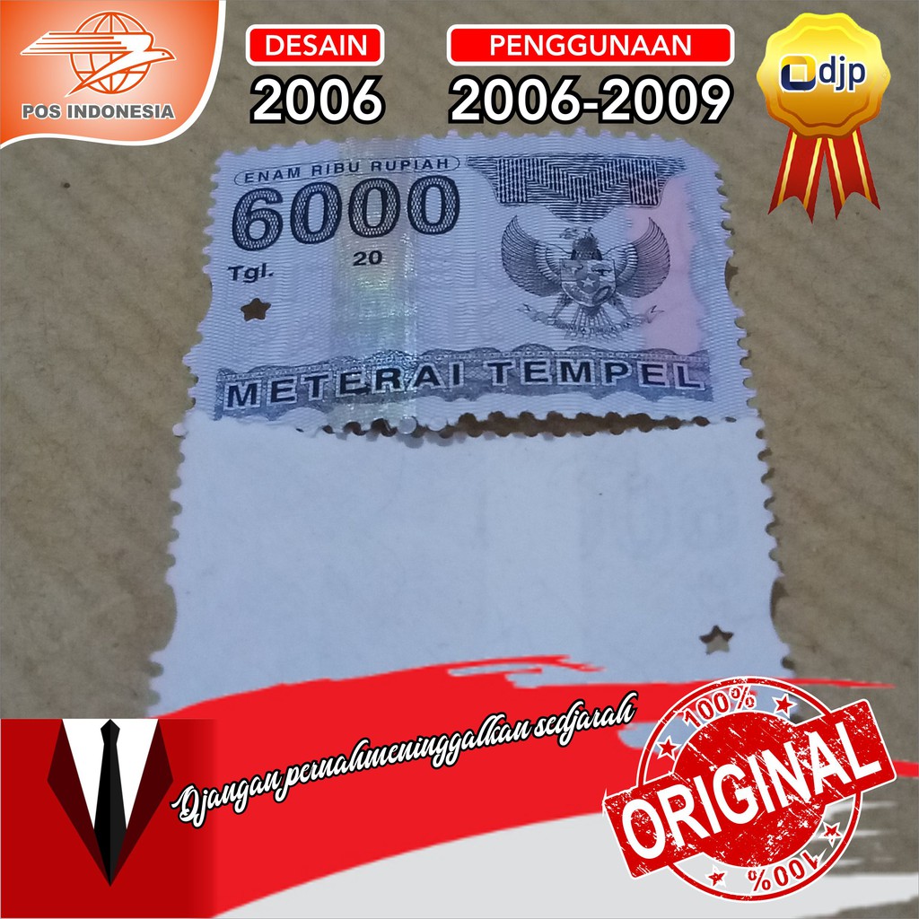 MATERAI 6000 DESAIN TAHUN 2006 PEMAKAIAN 2006 2007 2008 2009 ASLI ORIGINAL