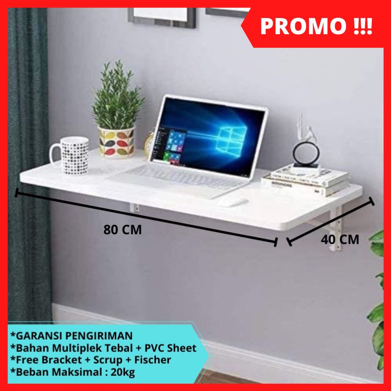 Meja Laptop Dinding Lipat Meja Dinding Lipat 80x40cm