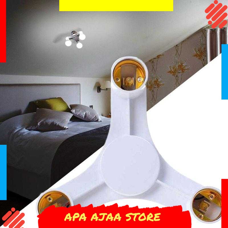 Best Seller ! AIMENGTE Fitting E27 Cabang 3 Lampu Bohlam Studio - EEE3342A