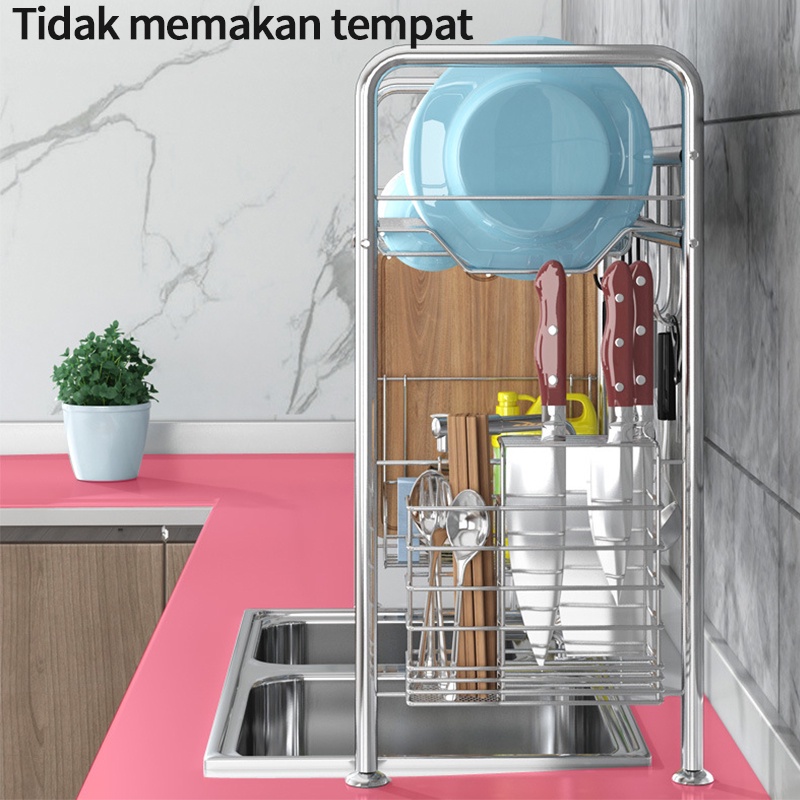 Rak Dapur Stainless Rak Wastafel Rak Piring Dan Peralatan Dapur Kokoh Kuat Rak