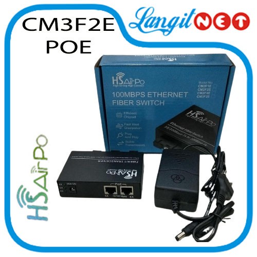 HS AIRPO CM3F2E POE SUPPORT MEDIA CONVERTER 3 FIBER 2 ETH