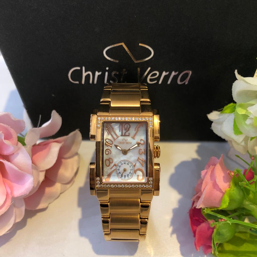 Limited Stock Jam Tangan Wanita Original Brand CHRIST VERRA Ladies Wacth CV 035015 Bergaransi 1Tahun