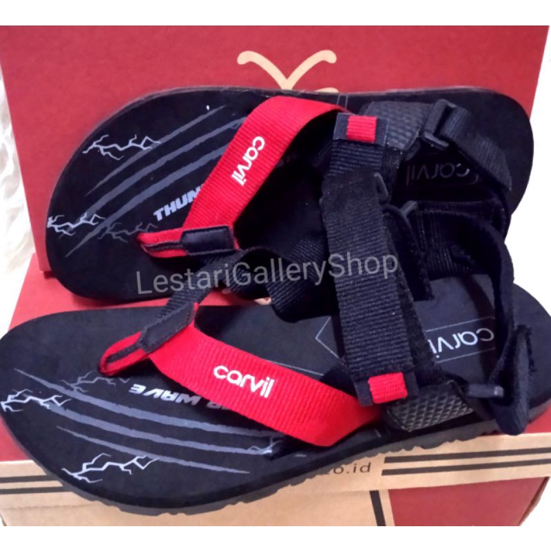 Carvil Sendal Gunung Pria Carvil Original Sandal Gunung Cowok Dewasa Hiking Ringan Awet Bisa COD