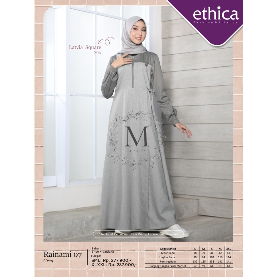 GAMIS ETHICA RAINAMI 07 GREY TERBARU 2021