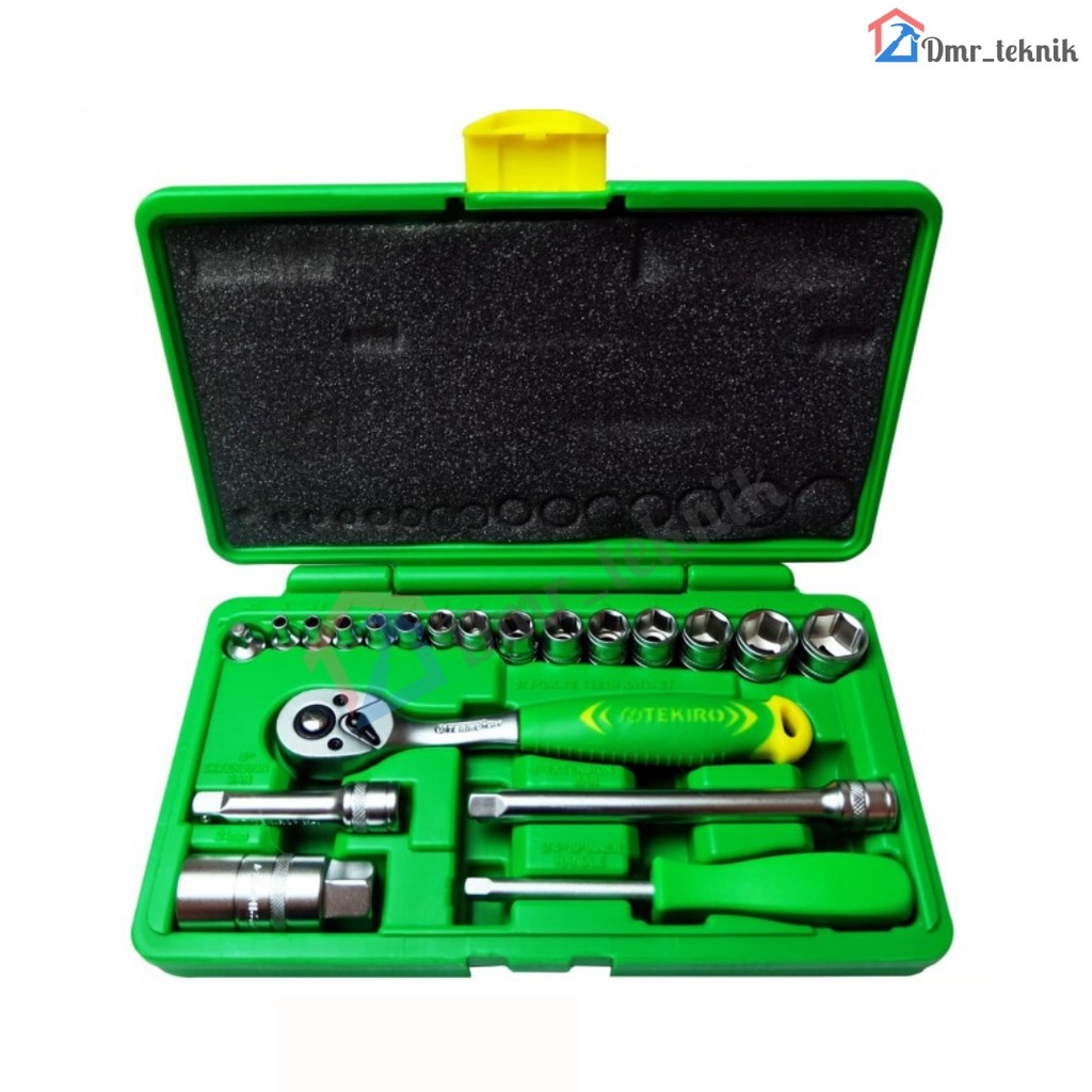 KUNCI SOK SET TEKIRO 21 PCS - KUNCI SOCKET SET TEKIRO BOX PLASTIK