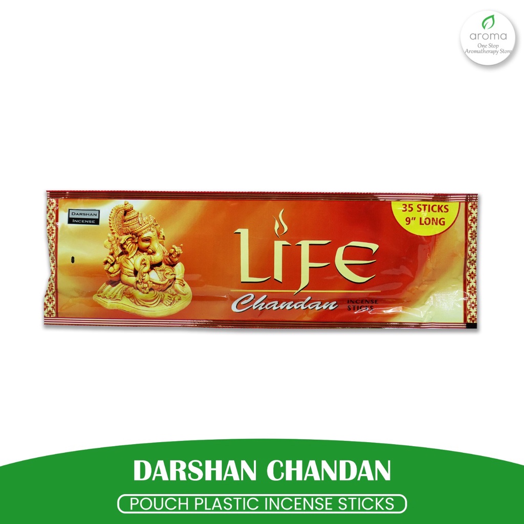 Dupa India Aromaterapi Pouch Plastic - Darshan Life Chandan 35 Sticks