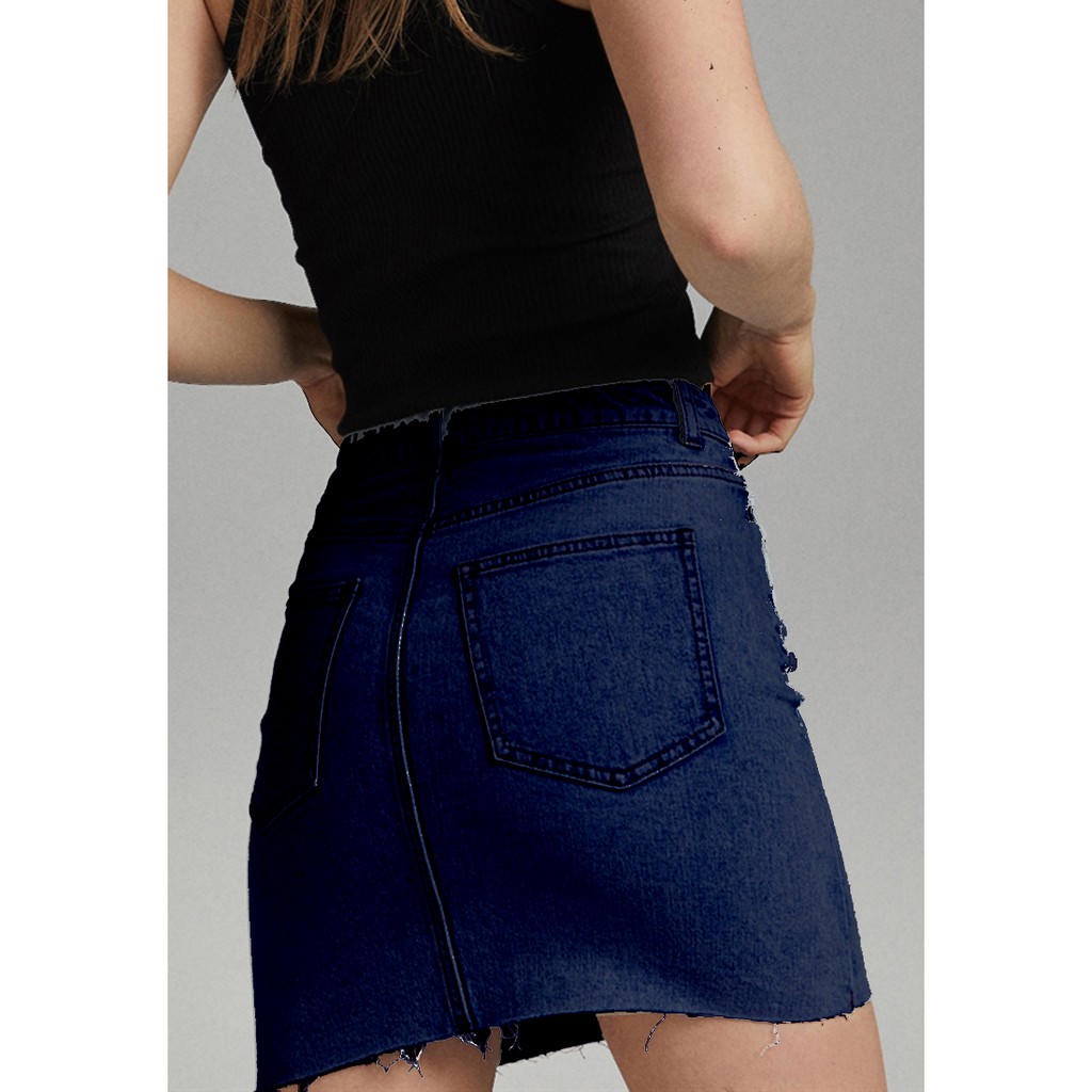 Dazina Skirt Denim Rok Pendek Jeans Wanita Navy