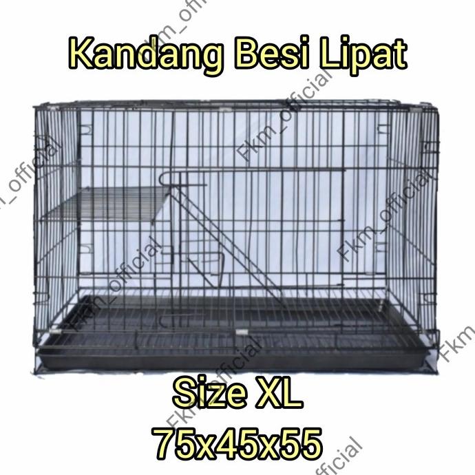 

(BISA COD) Kandang besi lipat kucing anjing kelinci 75x45 TERUJI Kode 1464