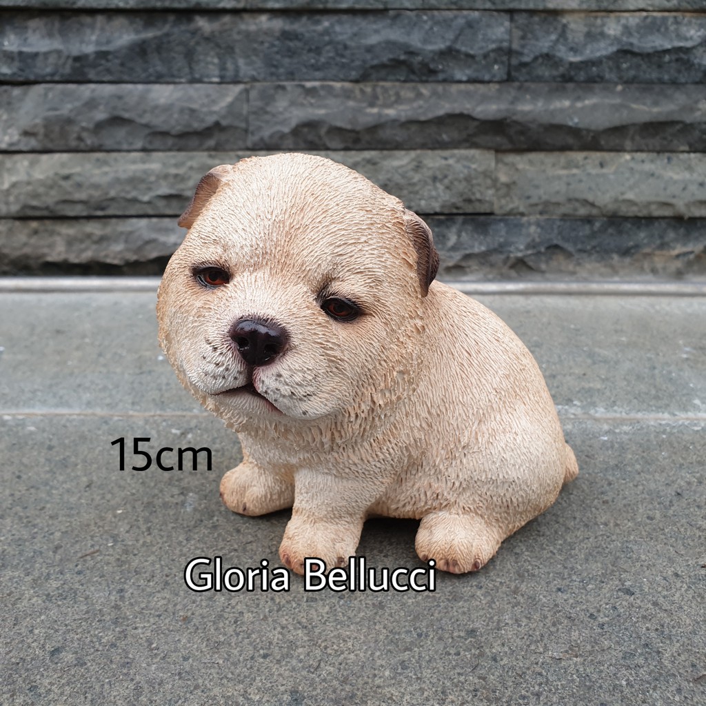 patung pajangan anjing chow chow miniatur cow cow doggy