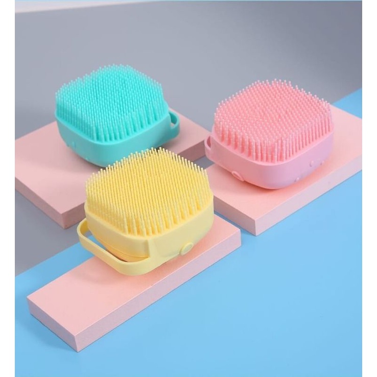 Sikat Badan Mandi Bubble Bath Shower Brush Silicone Dispenser