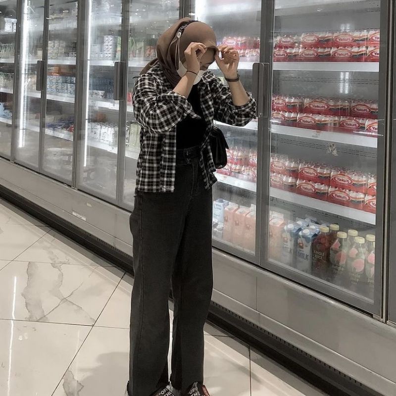 KEMEJA TARTAN/ kemeja crop tartan/ kemeja crop flanel/ outer flanel