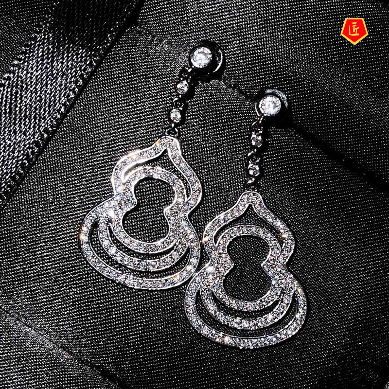 [Ready Stock]Luxury Pt950 Gourd Long Earrings