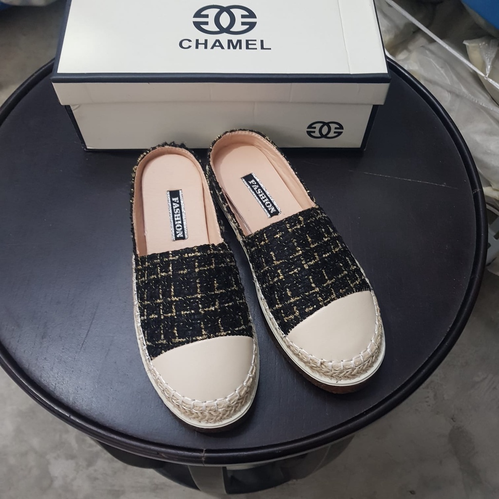 [✅BISA COD] 10555 ESPADRILLES SLIP ON MULES (REAL PICTURE)