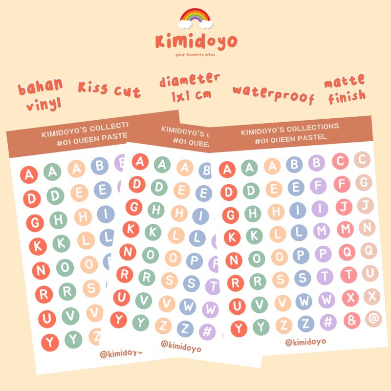 STICKER ALPHABET DECO AESTHETIC PASTEL COLOR | MURAH DECO PC JOURNALLING TUMBLR KOREAN HIASAN ABJAD