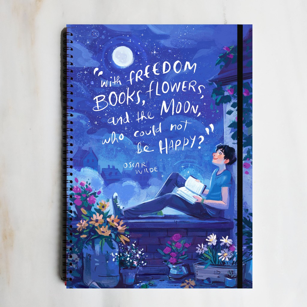 

FREEDOM & BOOKS Quote Marble Spiral Ruled Notebook Diary Journal Buku Tulis Catatan Sekolah Kuliah