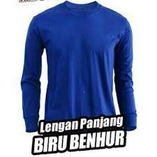 ada light Kaos  Polos Cewek Cowok  Tangan  Panjang Nevi Solid 