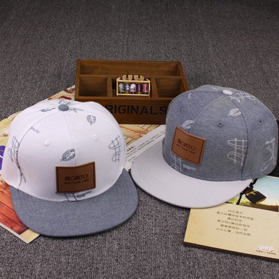 Cotton denim hat stickers letters casual fresh graffiti hip hop baseball cap