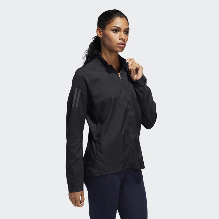 adidas own the run jacket black