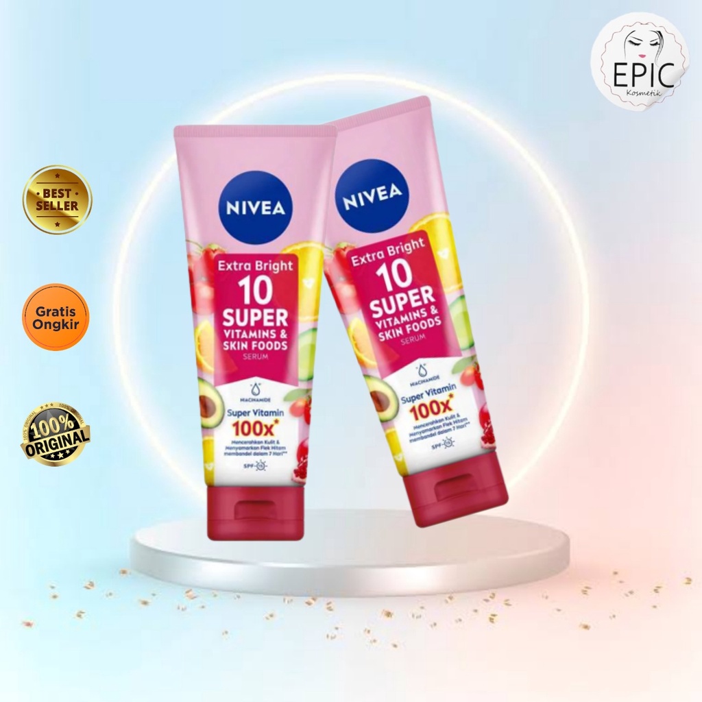 NIVEA Extra Bright 10 Super Vitamins & Skin Foods Serum 180ml / Epic Kosmetik