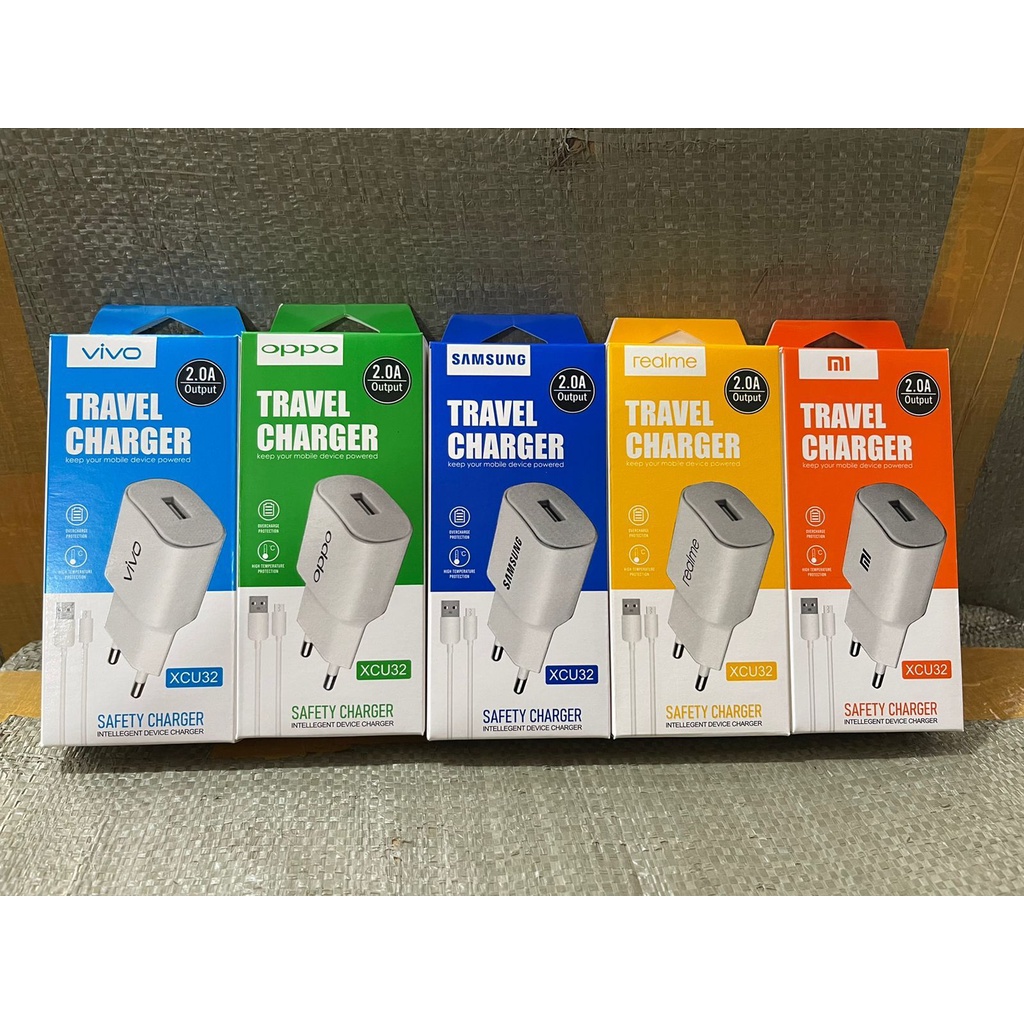 Charger BRANDED XCU32 2.4A 1 Port USB Travel Charger DELL with Kabel Micro USB