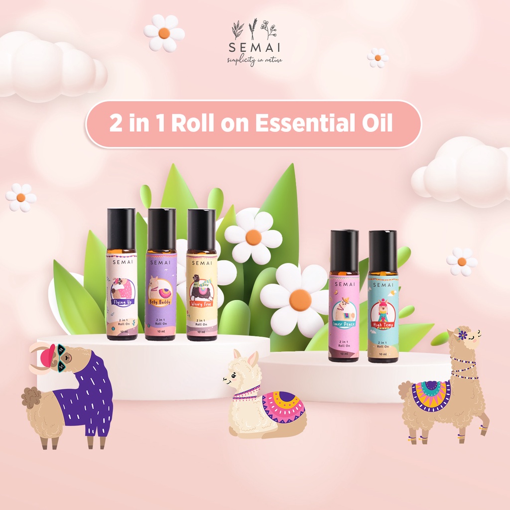 SEMAI 2in1 ROLL ON diluted Essential Oil Aroma Terapi bayi hingga dewasa