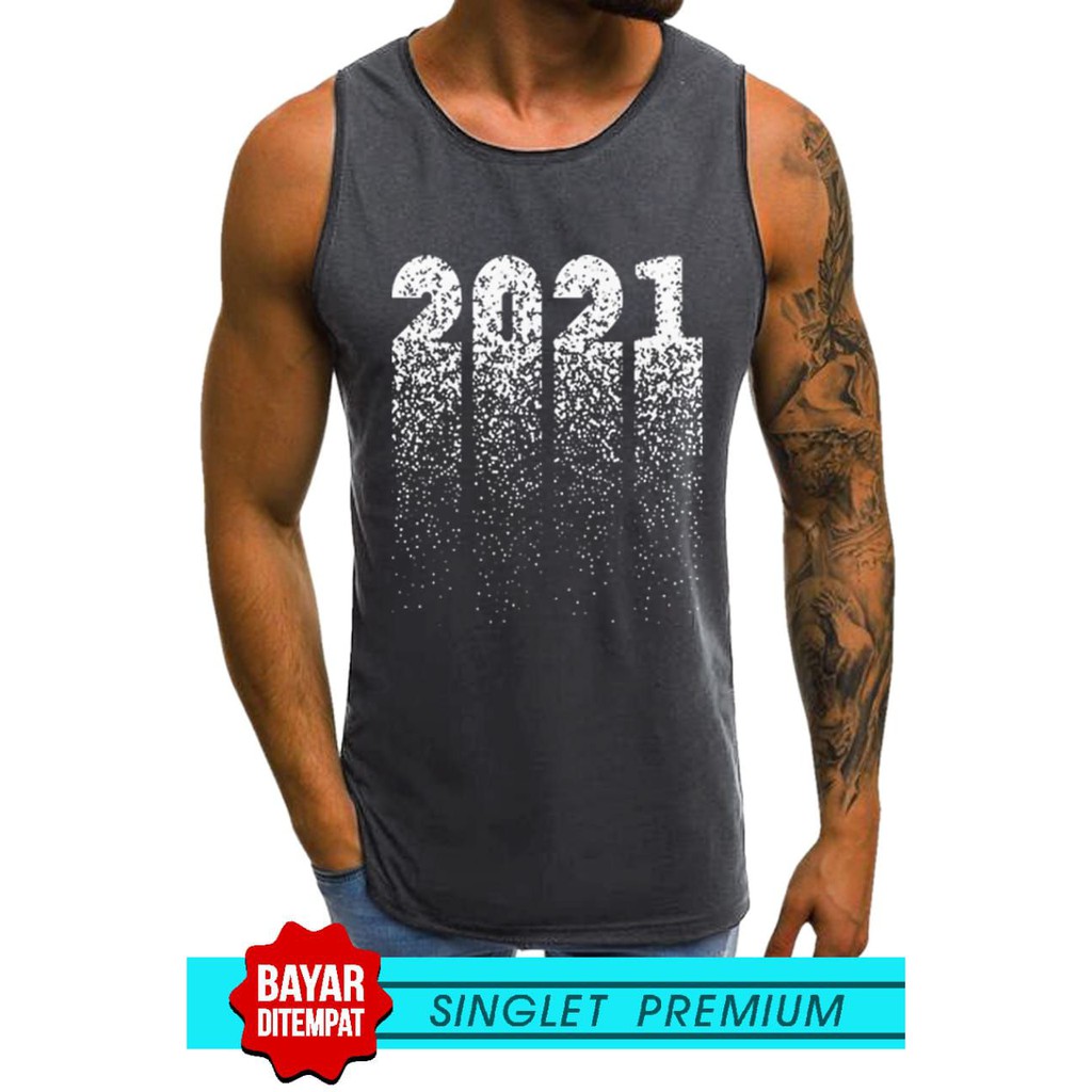 SINGLET PRIA NEWYEARS2021 KAOS TANPA LENGAN / KAOS DALAM / T-SHIRT DISTRO /SINGLET MURAH BERKUALITAS