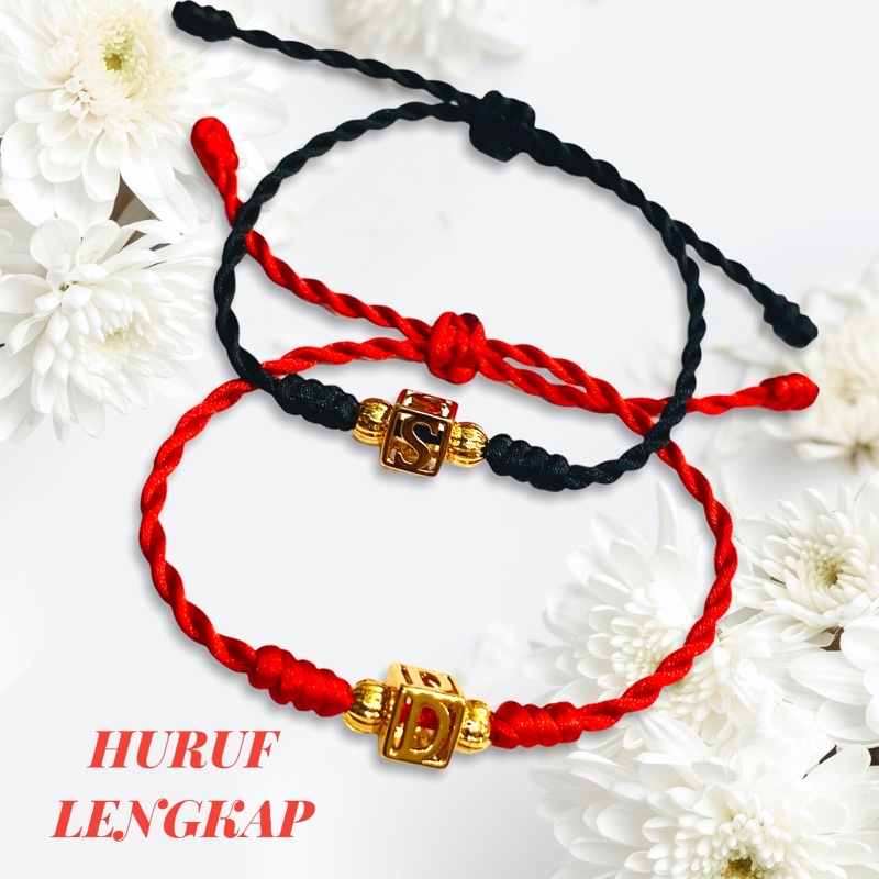 gelang huruf model serut//gelang abjad//gelang inisial//gelang nama