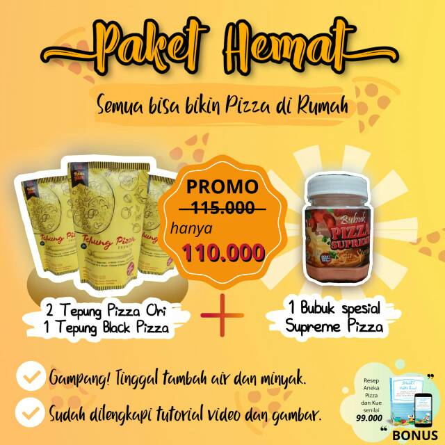 

PROMO !! Paket Tepung Pizza Lengkap Praktis Gampang | Paket Pizza Lengkap | Tepung Pizza