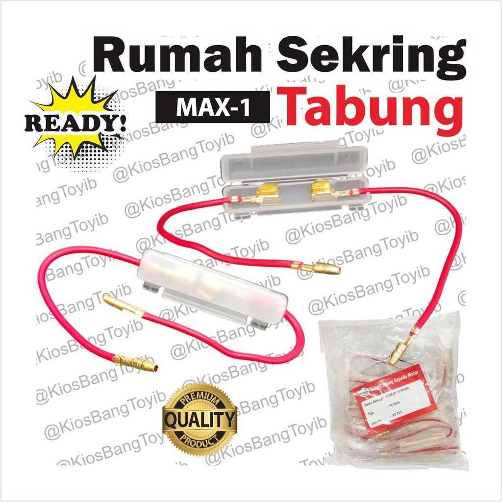 Rumah Sekring/Fuse Holder Tancap Tancep Tabung Kaca Kotak Bulat 𝐌𝐀𝐗𝟏