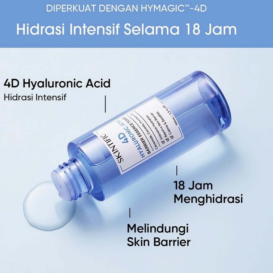 (COD-AB2J SKINTIFIC 4D Hyaluronic Acid Barrier Essence Toner Hydration (20ml // 100ml) Terhitz