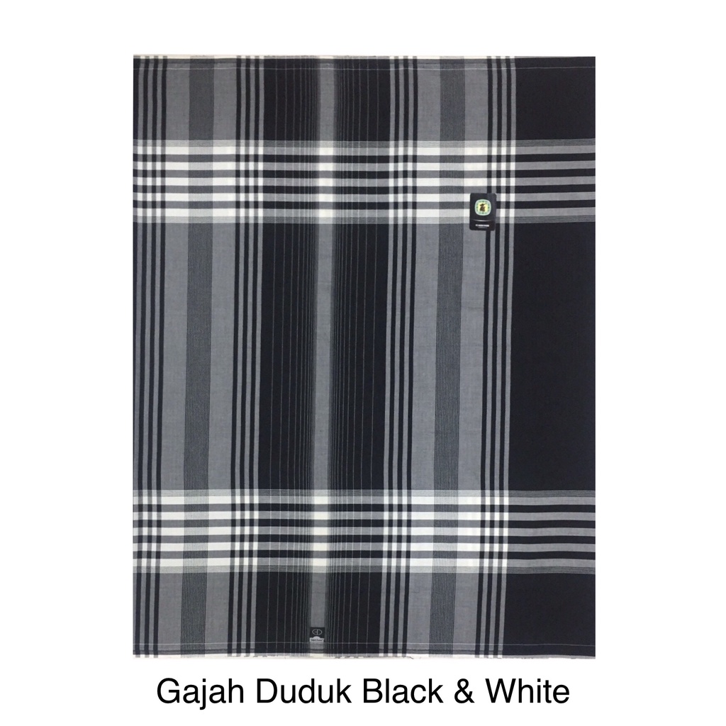 Grosir 10pc - Sarung Gajah Duduk Black &amp; White