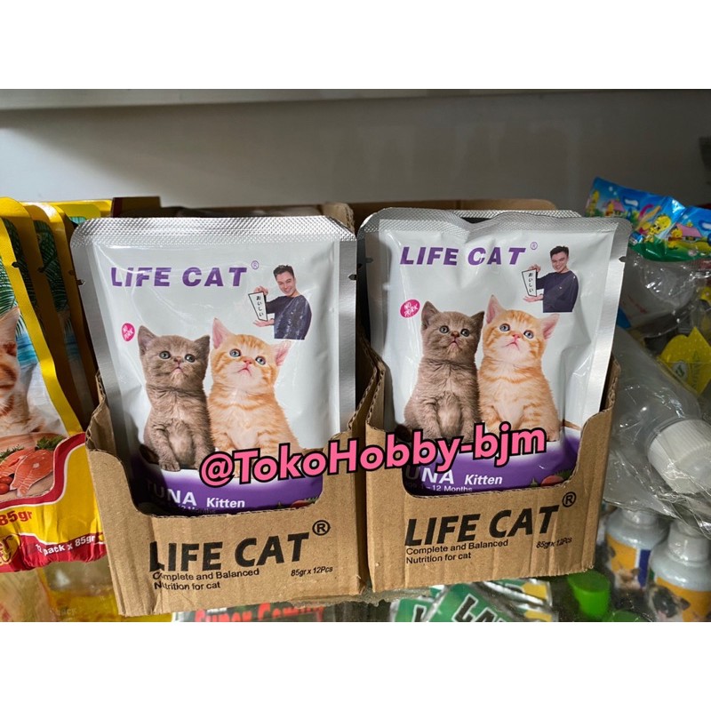 Life cat pouch dus isi 24 pcs - lifecat pouch 24pcs - life cat makanan basah kucing kitten &amp; adult