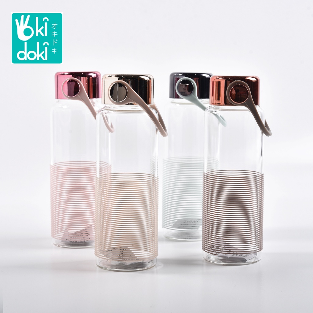 OKIDOKI Shining Glass Water Bottle X-8314 - Botol Air Minum 350ML