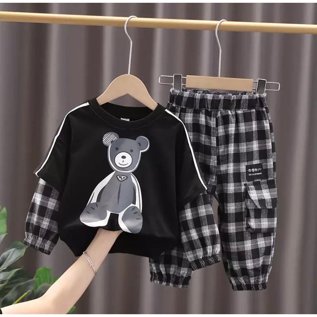 PROMO-SETELAN ANAK BAJU ANAK UMUR 1-5 TAHUN SETELAN BEAR KOTAK SETELAN ANAK LAKI LAKI BAJU ANAK LAKI LAKI PAKAIAN ANAK LAKI LAKI BAJU ANAK PEREMPUAN SETELANA ANAK PEREMPUAN PAKAIAN ANAK PEREMPUAN ATASAN ANAK TERBARU BAJU ANAK MURAH