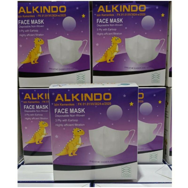 50 pcs MASKER ANAK POLOS DUCKBILL IJIN KEMEMKES