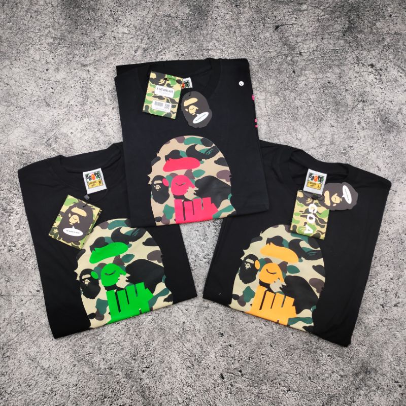 KAOS T-SHIRT BAPE X AAPE UNDEFEATED FULLTAG &amp; LEBEL